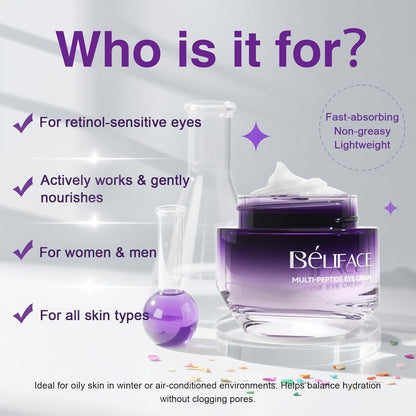 BéLIFACE Eye Cream Anti Aging for Wrinkles with Peptide & Hyaluronic Acid for Fine Lines